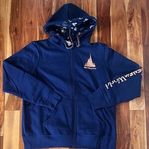 Walt Disney world 50th anniversary navy blue zip up sweatshirt - NWT - size XL